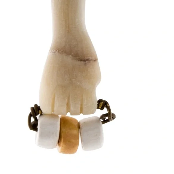 Marni horn and ceramic drop earrings.